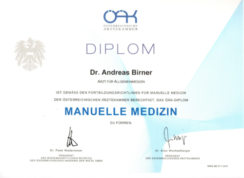 Diplom Manuelle Medizin 2014