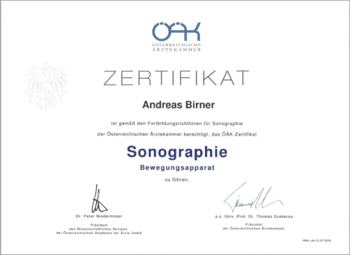 Zertifikat Sonographie